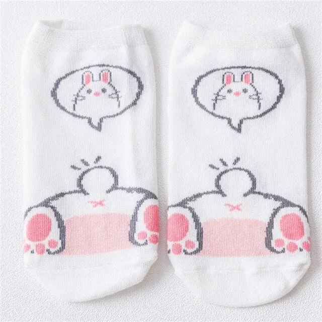 1 Pair Breathable Cute Funny Cartoon Animal 3D Printed Ankle Length Socks