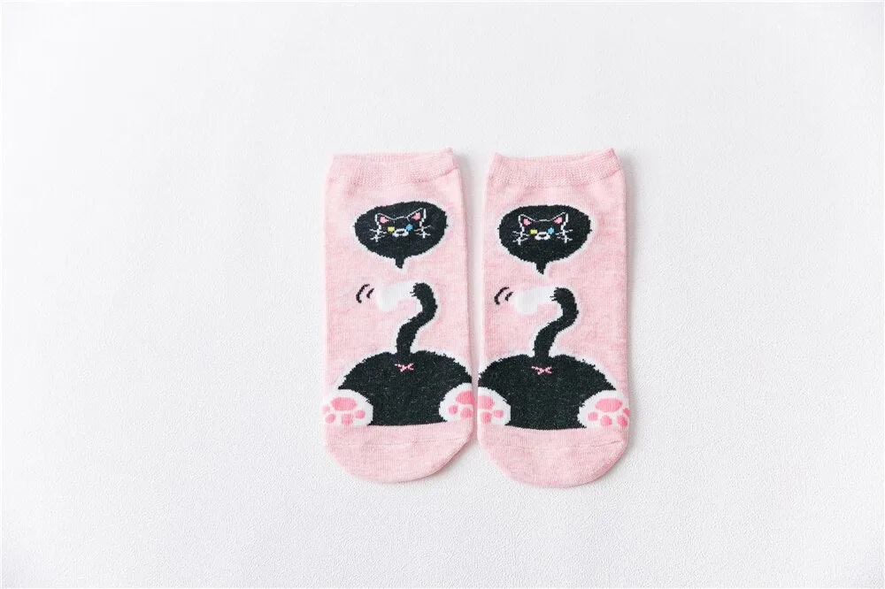 1 Pair Breathable Cute Funny Cartoon Animal 3D Printed Ankle Length Socks