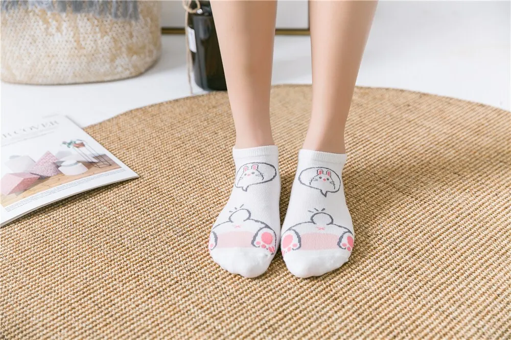 1 Pair Breathable Cute Funny Cartoon Animal 3D Printed Ankle Length Socks