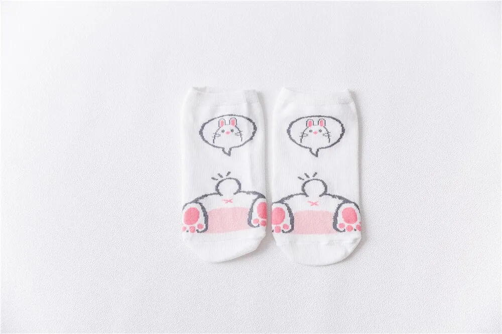 1 Pair Breathable Cute Funny Cartoon Animal 3D Printed Ankle Length Socks