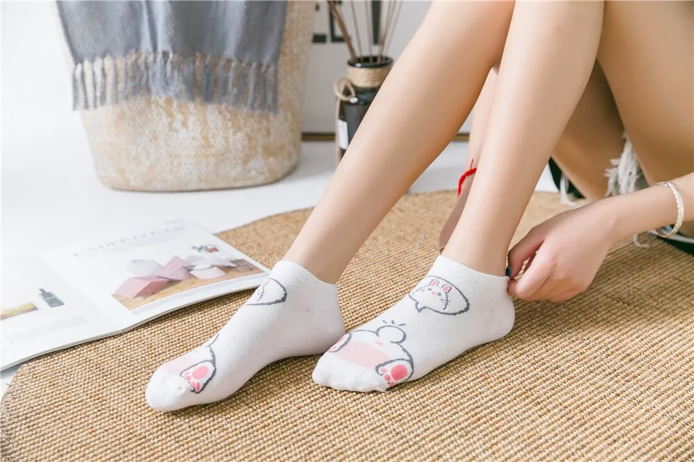 1 Pair Breathable Cute Funny Cartoon Animal 3D Printed Ankle Length Socks