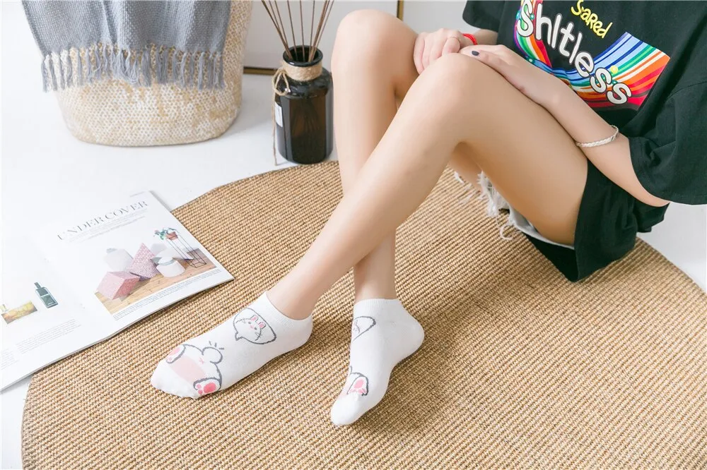 1 Pair Breathable Cute Funny Cartoon Animal 3D Printed Ankle Length Socks