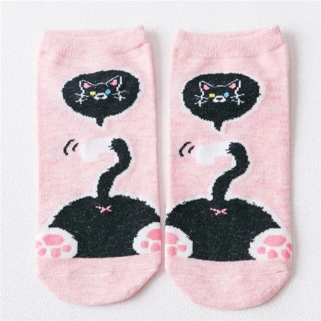 1 Pair Breathable Cute Funny Cartoon Animal 3D Printed Ankle Length Socks