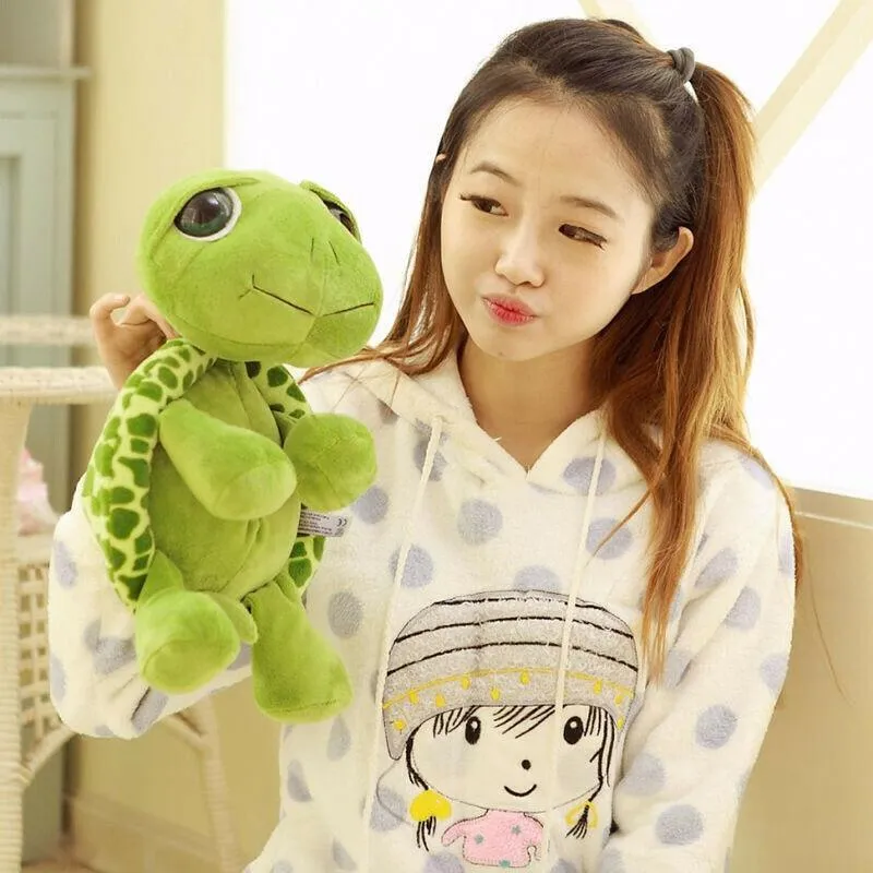 20CM Cute Baby Super Green Big Eyes Stuffed Tortoise Turtle Animal Plush Baby Toy Gift