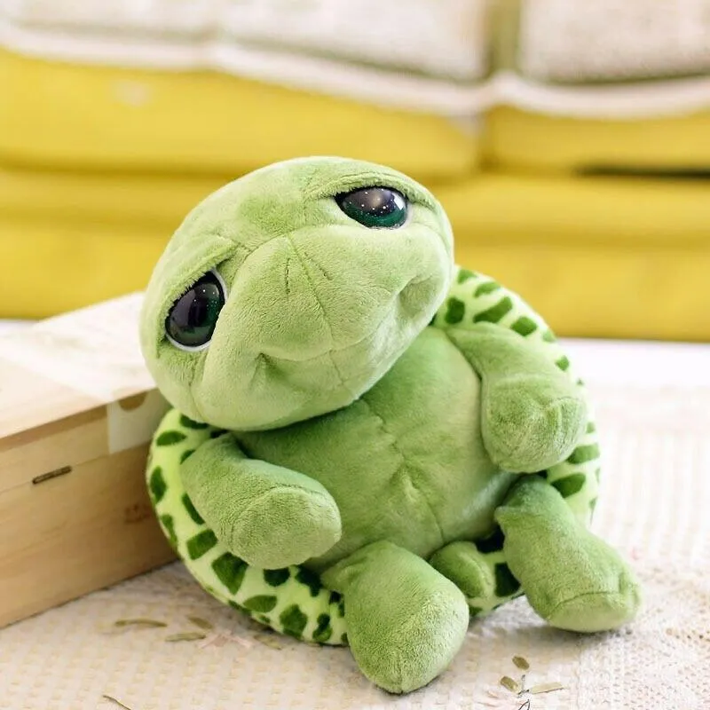 20CM Cute Baby Super Green Big Eyes Stuffed Tortoise Turtle Animal Plush Baby Toy Gift