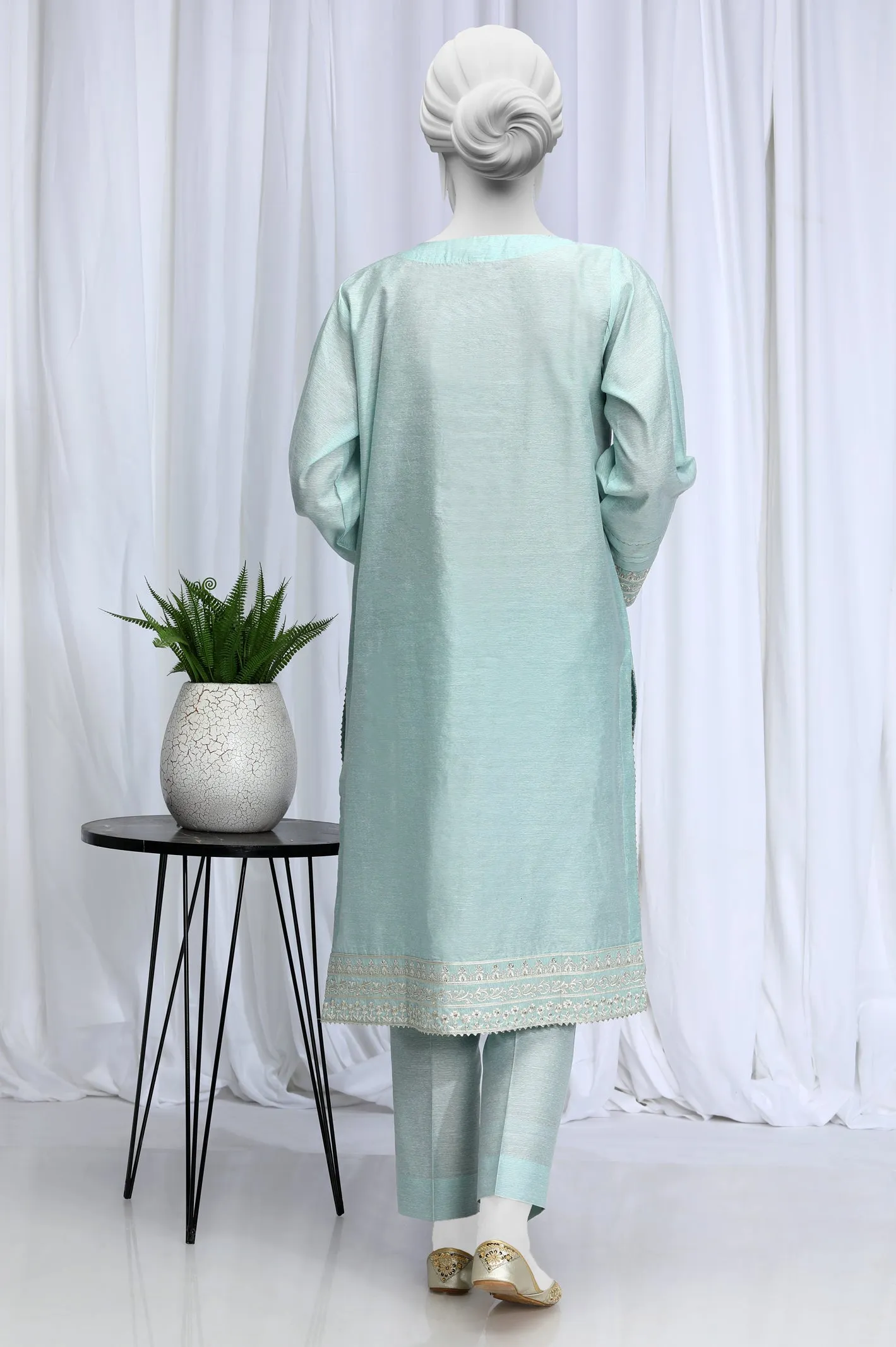 2PC Embroidered Sky Blue