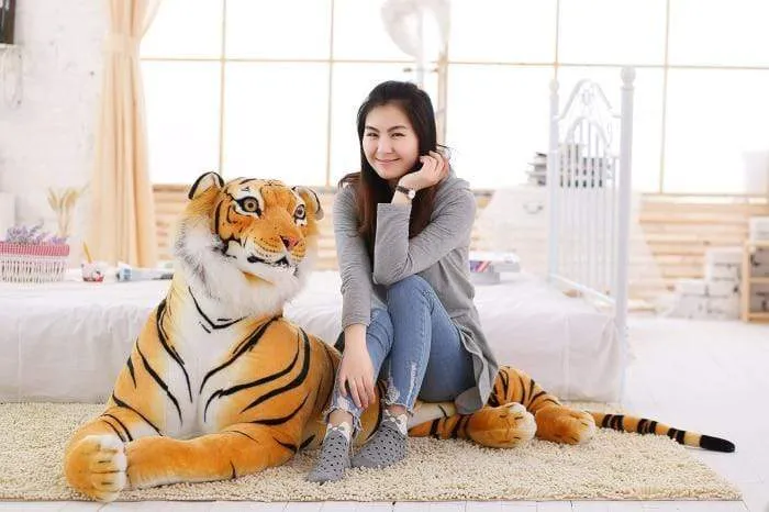 30-120cm Big Leopard Panther Plush Toys Giant White Tiger Black Panther Soft Stuffed Animal Pillow Animal Doll Toys For Children