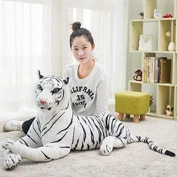 30-120cm Big Leopard Panther Plush Toys Giant White Tiger Black Panther Soft Stuffed Animal Pillow Animal Doll Toys For Children