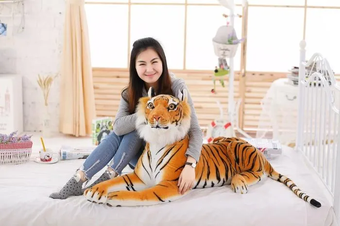 30-120cm Big Leopard Panther Plush Toys Giant White Tiger Black Panther Soft Stuffed Animal Pillow Animal Doll Toys For Children