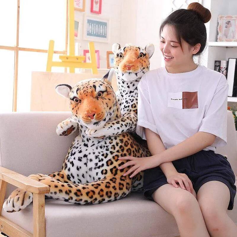 30-120cm Big Leopard Panther Plush Toys Giant White Tiger Black Panther Soft Stuffed Animal Pillow Animal Doll Toys For Children