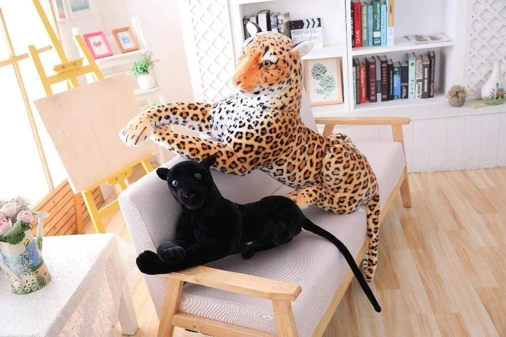 30-120cm Big Leopard Panther Plush Toys Giant White Tiger Black Panther Soft Stuffed Animal Pillow Animal Doll Toys For Children