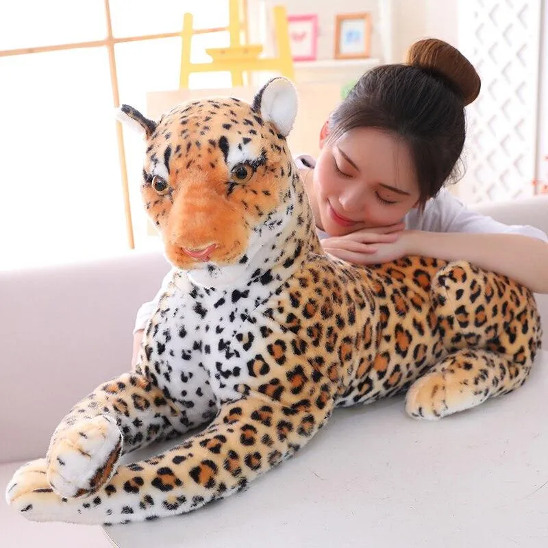 30-120cm Big Leopard Panther Plush Toys Giant White Tiger Black Panther Soft Stuffed Animal Pillow Animal Doll Toys For Children