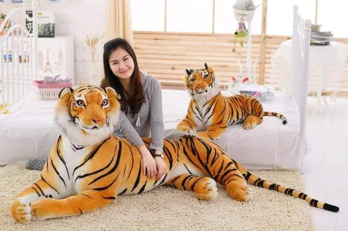 30-120cm Big Leopard Panther Plush Toys Giant White Tiger Black Panther Soft Stuffed Animal Pillow Animal Doll Toys For Children