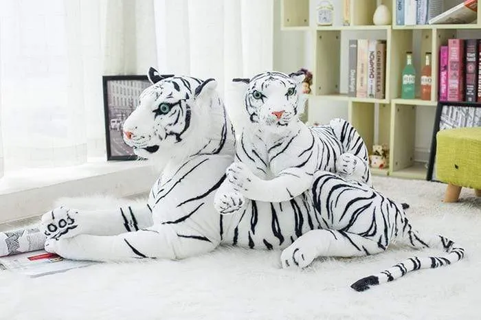 30-120cm Big Leopard Panther Plush Toys Giant White Tiger Black Panther Soft Stuffed Animal Pillow Animal Doll Toys For Children