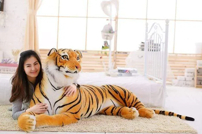 30-120cm Big Leopard Panther Plush Toys Giant White Tiger Black Panther Soft Stuffed Animal Pillow Animal Doll Toys For Children