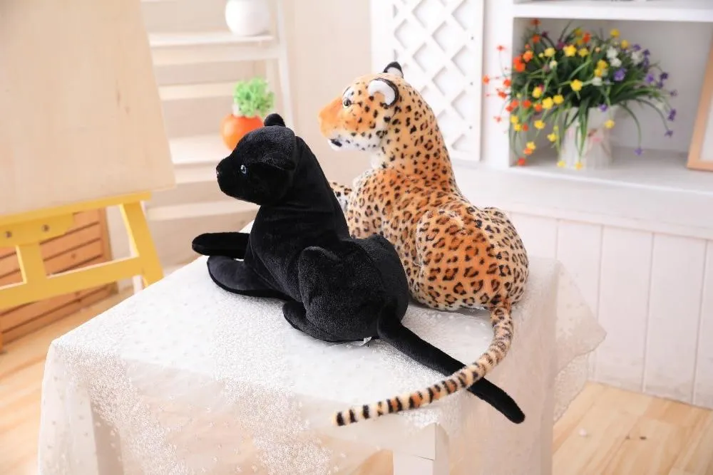 30-120cm Big Leopard Panther Plush Toys Giant White Tiger Black Panther Soft Stuffed Animal Pillow Animal Doll Toys For Children