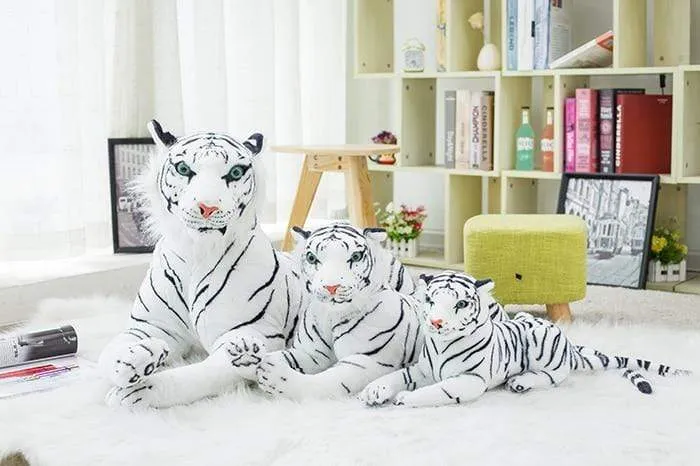 30-120cm Big Leopard Panther Plush Toys Giant White Tiger Black Panther Soft Stuffed Animal Pillow Animal Doll Toys For Children