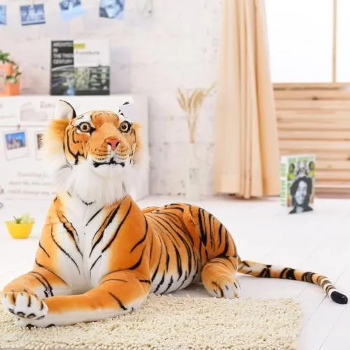 30-120cm Big Leopard Panther Plush Toys Giant White Tiger Black Panther Soft Stuffed Animal Pillow Animal Doll Toys For Children