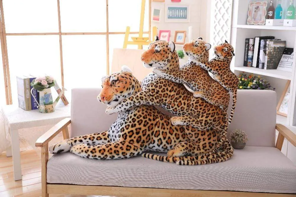 30-120cm Big Leopard Panther Plush Toys Giant White Tiger Black Panther Soft Stuffed Animal Pillow Animal Doll Toys For Children