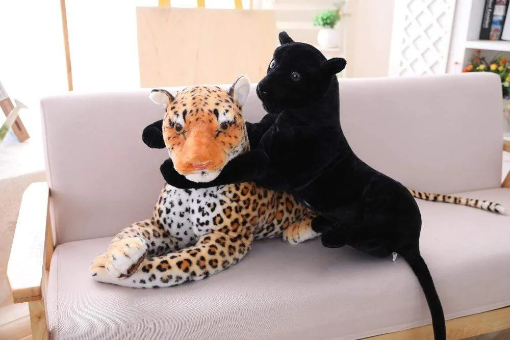 30-120cm Big Leopard Panther Plush Toys Giant White Tiger Black Panther Soft Stuffed Animal Pillow Animal Doll Toys For Children