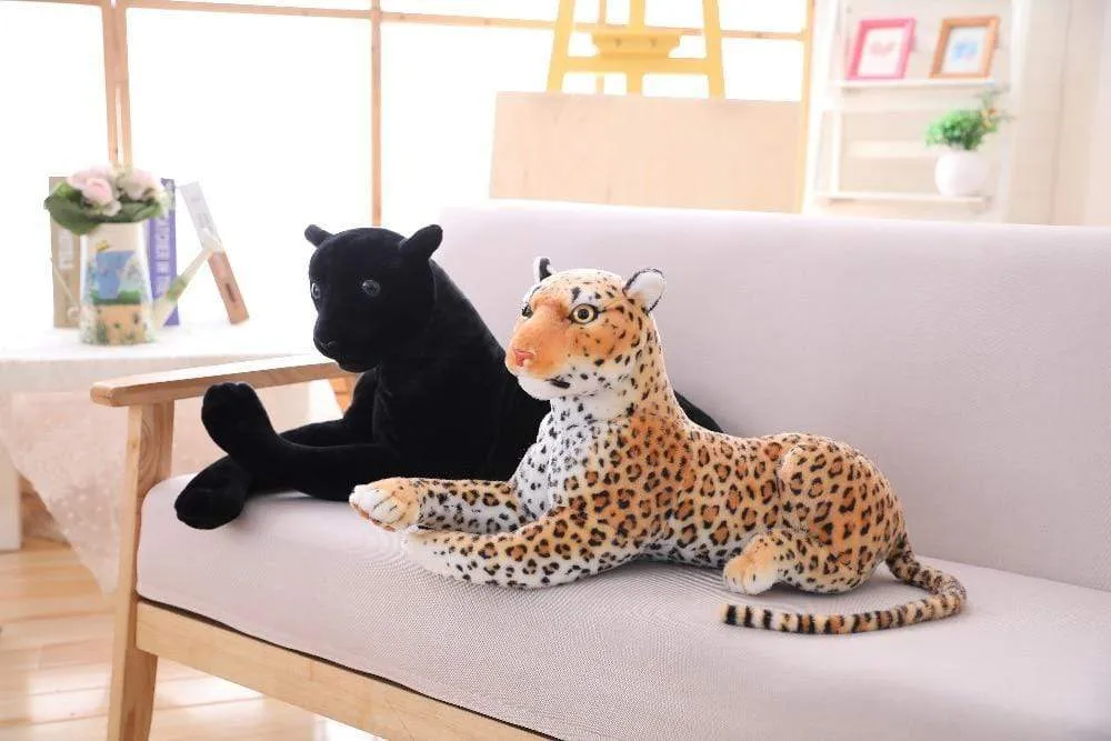 30-120cm Big Leopard Panther Plush Toys Giant White Tiger Black Panther Soft Stuffed Animal Pillow Animal Doll Toys For Children