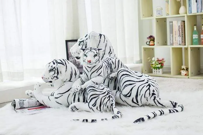 30-120cm Big Leopard Panther Plush Toys Giant White Tiger Black Panther Soft Stuffed Animal Pillow Animal Doll Toys For Children