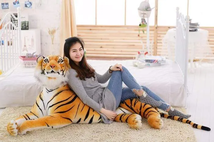 30-120cm Big Leopard Panther Plush Toys Giant White Tiger Black Panther Soft Stuffed Animal Pillow Animal Doll Toys For Children