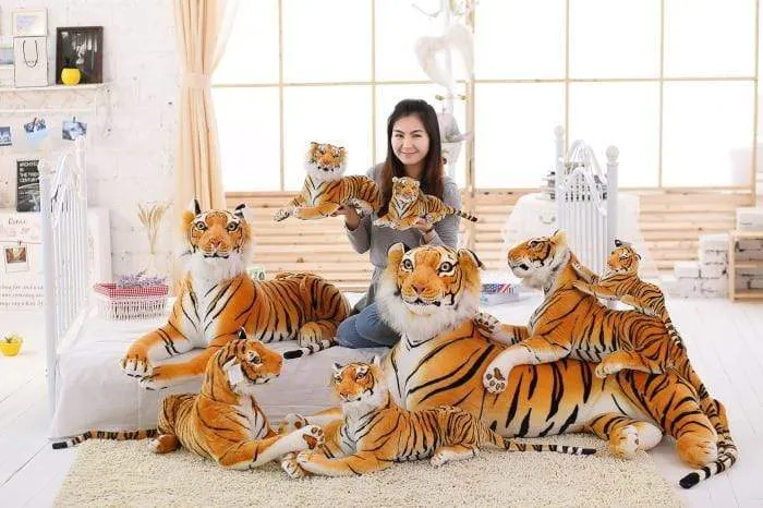 30-120cm Big Leopard Panther Plush Toys Giant White Tiger Black Panther Soft Stuffed Animal Pillow Animal Doll Toys For Children