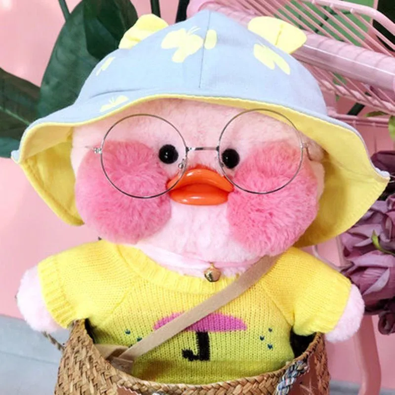 30cm Pink Lalafanfan Kawaii Coffee Mimi Yellow Duck Cute Plush Toy Stuffed Soft Animal Doll Doll Children Kawaii Plush Toy Doll