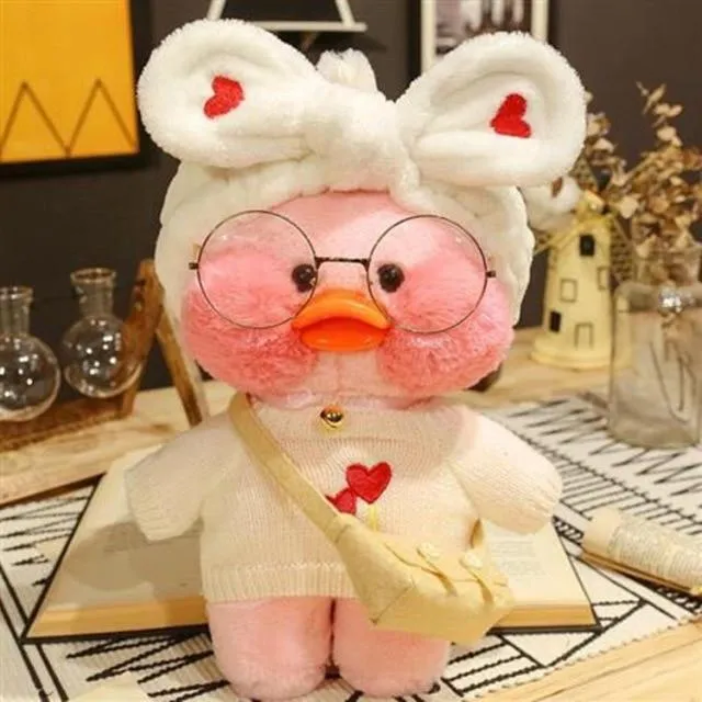 30cm Pink Lalafanfan Kawaii Coffee Mimi Yellow Duck Cute Plush Toy Stuffed Soft Animal Doll Doll Children Kawaii Plush Toy Doll