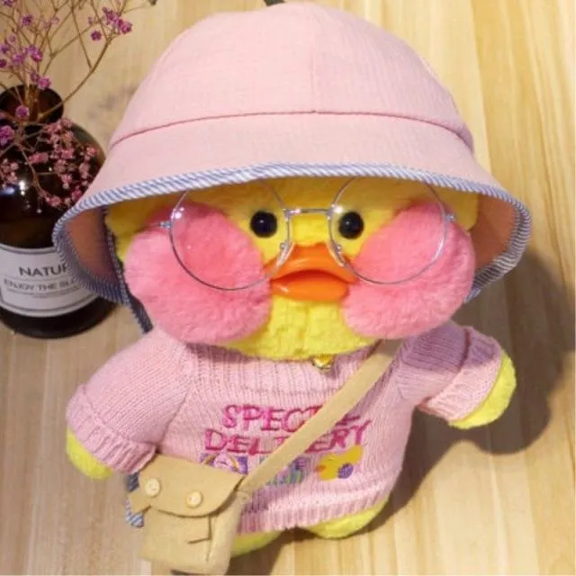 30cm Pink Lalafanfan Kawaii Coffee Mimi Yellow Duck Cute Plush Toy Stuffed Soft Animal Doll Doll Children Kawaii Plush Toy Doll