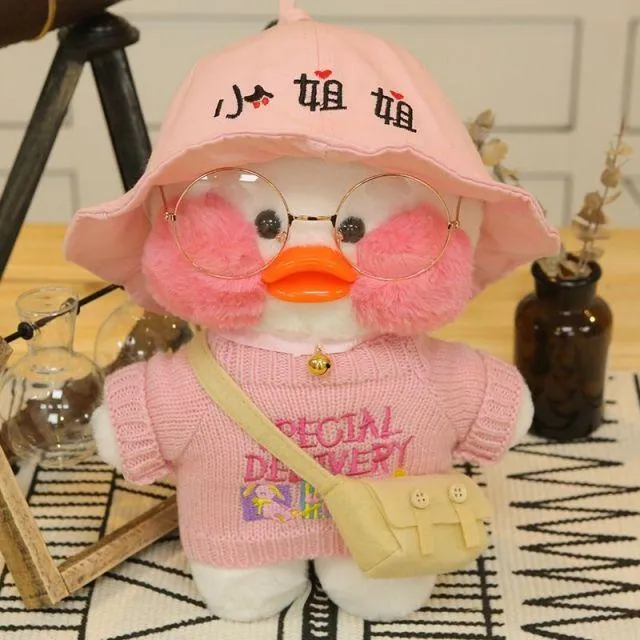 30cm Pink Lalafanfan Kawaii Coffee Mimi Yellow Duck Cute Plush Toy Stuffed Soft Animal Doll Doll Children Kawaii Plush Toy Doll