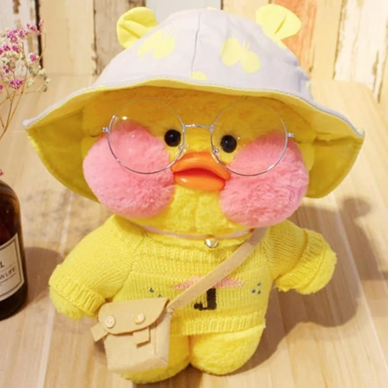 30cm Pink Lalafanfan Kawaii Coffee Mimi Yellow Duck Cute Plush Toy Stuffed Soft Animal Doll Doll Children Kawaii Plush Toy Doll