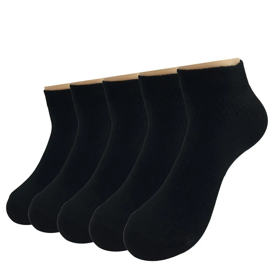 5 Pairs Lot Casual Bamboo Fiber Breathable Ankle Socks for Men