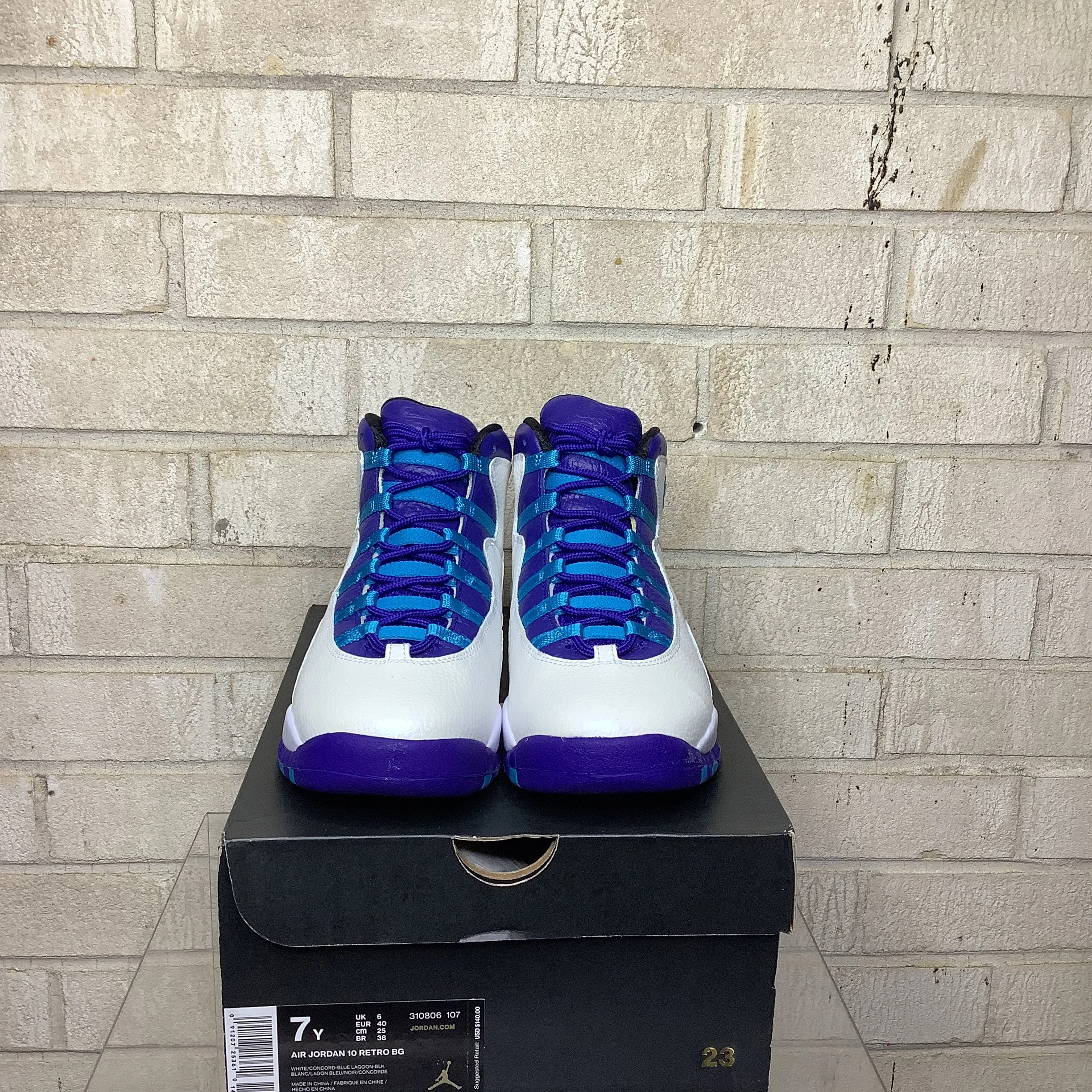 AIR JORDAN 10 CHARLOTTE SIZE 7Y 310806-107