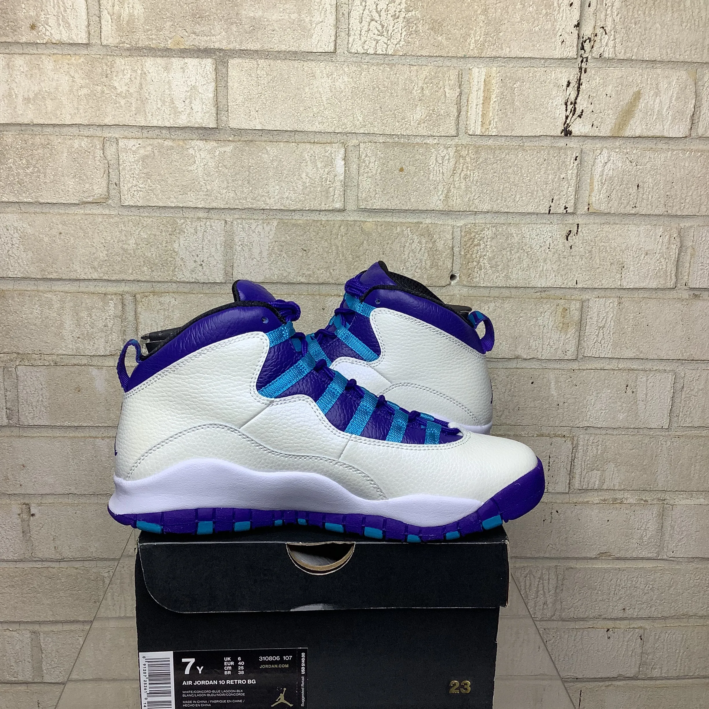 AIR JORDAN 10 CHARLOTTE SIZE 7Y 310806-107