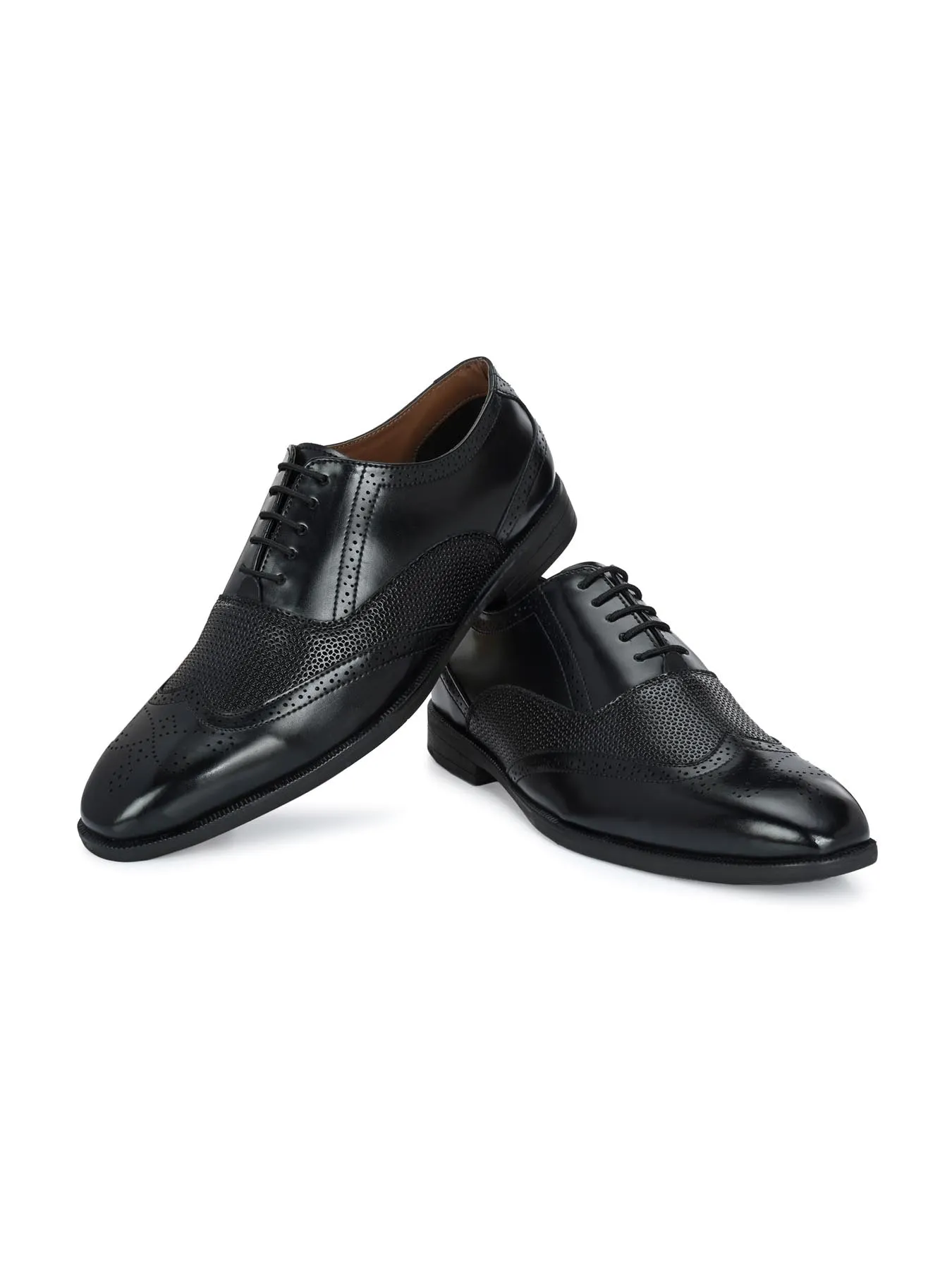 Alberto Torresi Black Formal 594 Brogue Shoes