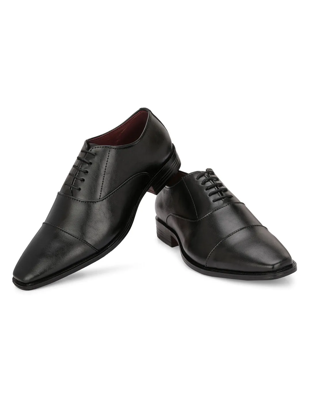 Alberto Torresi Synthetic Black Laceup Formal Shoes