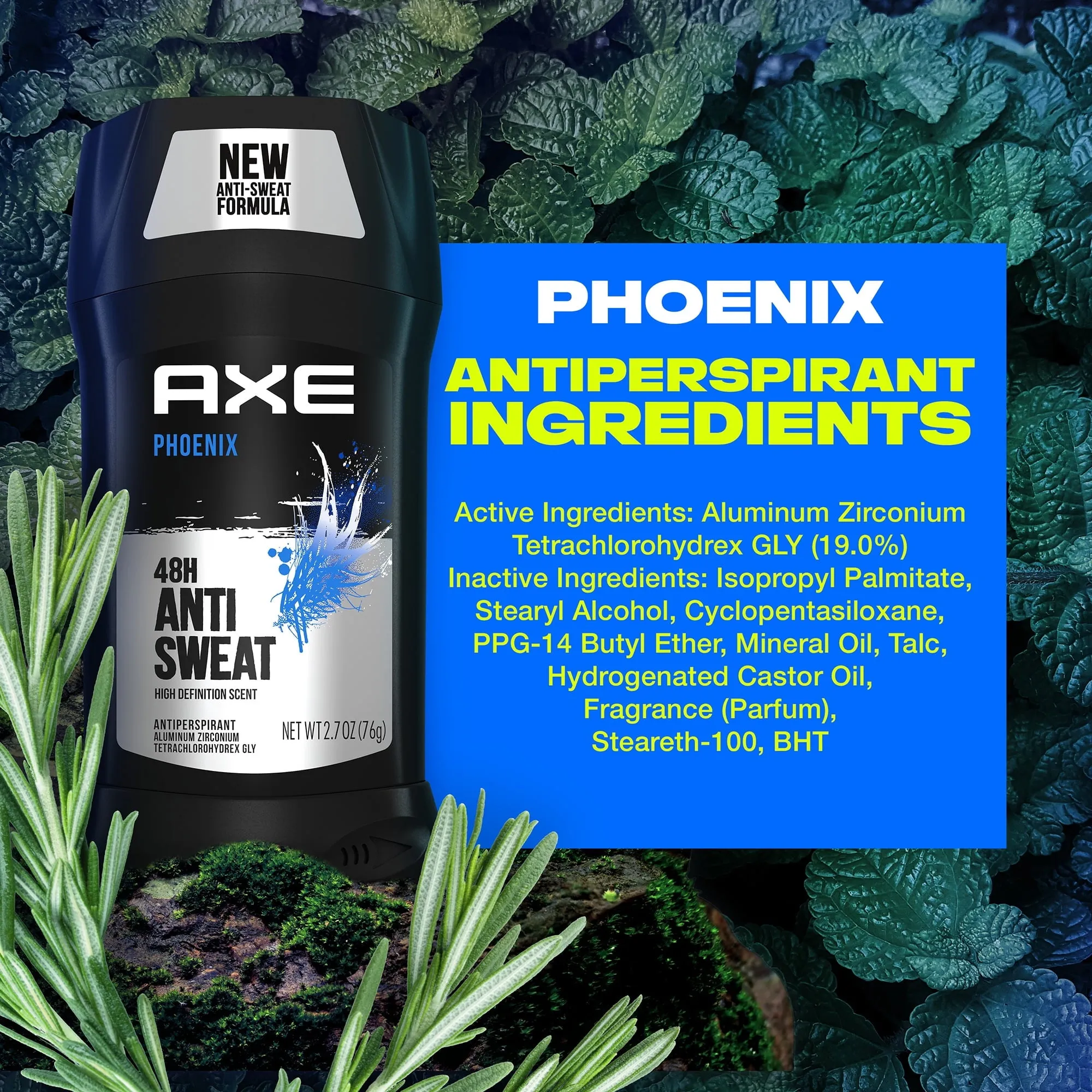 AXE Phoenix 48H Anti Sweat High Definition Scent Men's Antiperspirant Deodorant, 2.7 oz