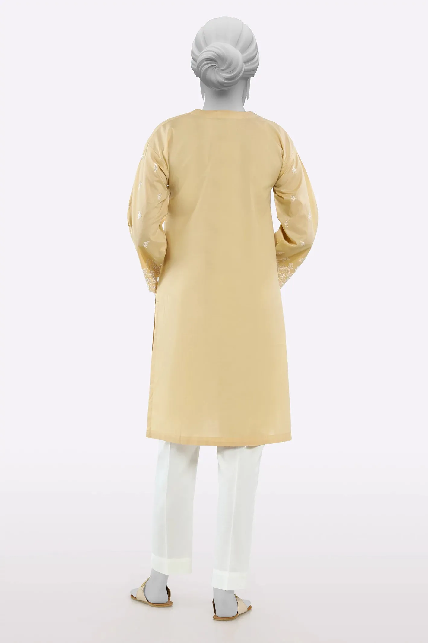 Beige Embroidered Kurti