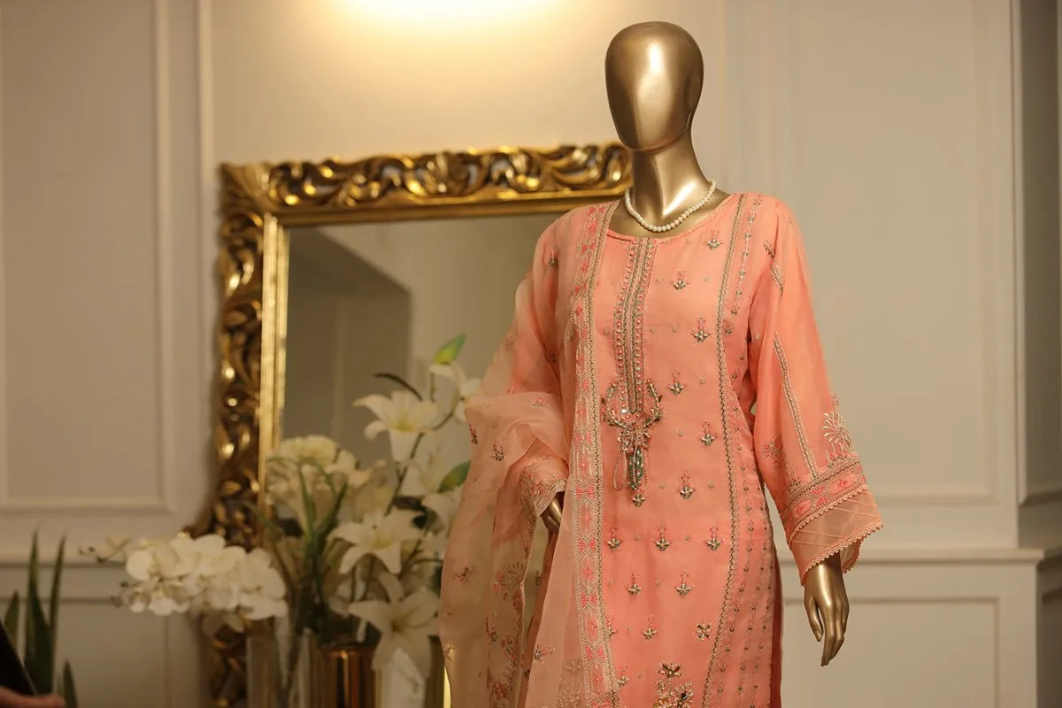 Bin Saeed Embroidered Organza Formal Suit BIN29