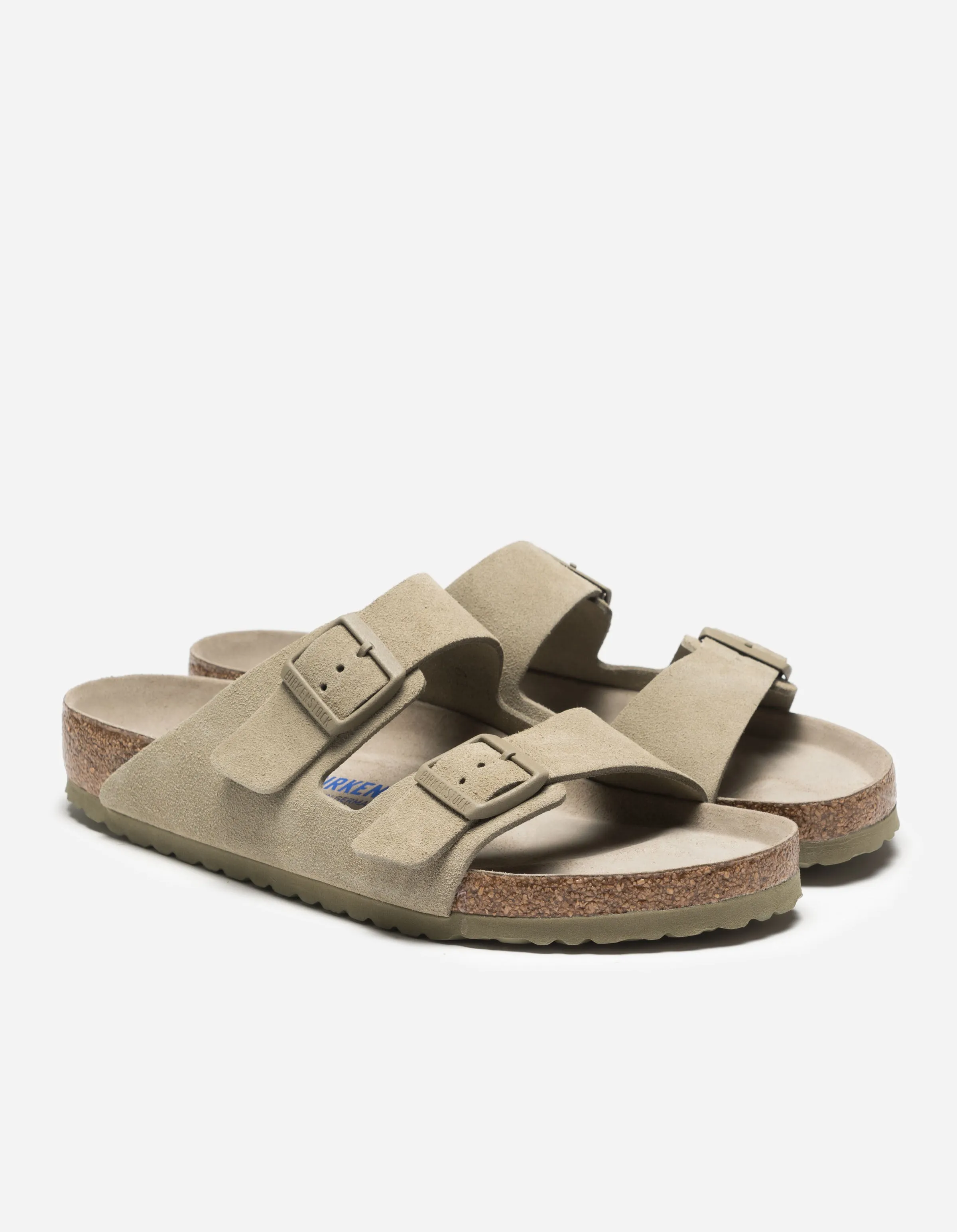 Birkenstock Arizona Soft Footbed Suede Leather Faded Khaki