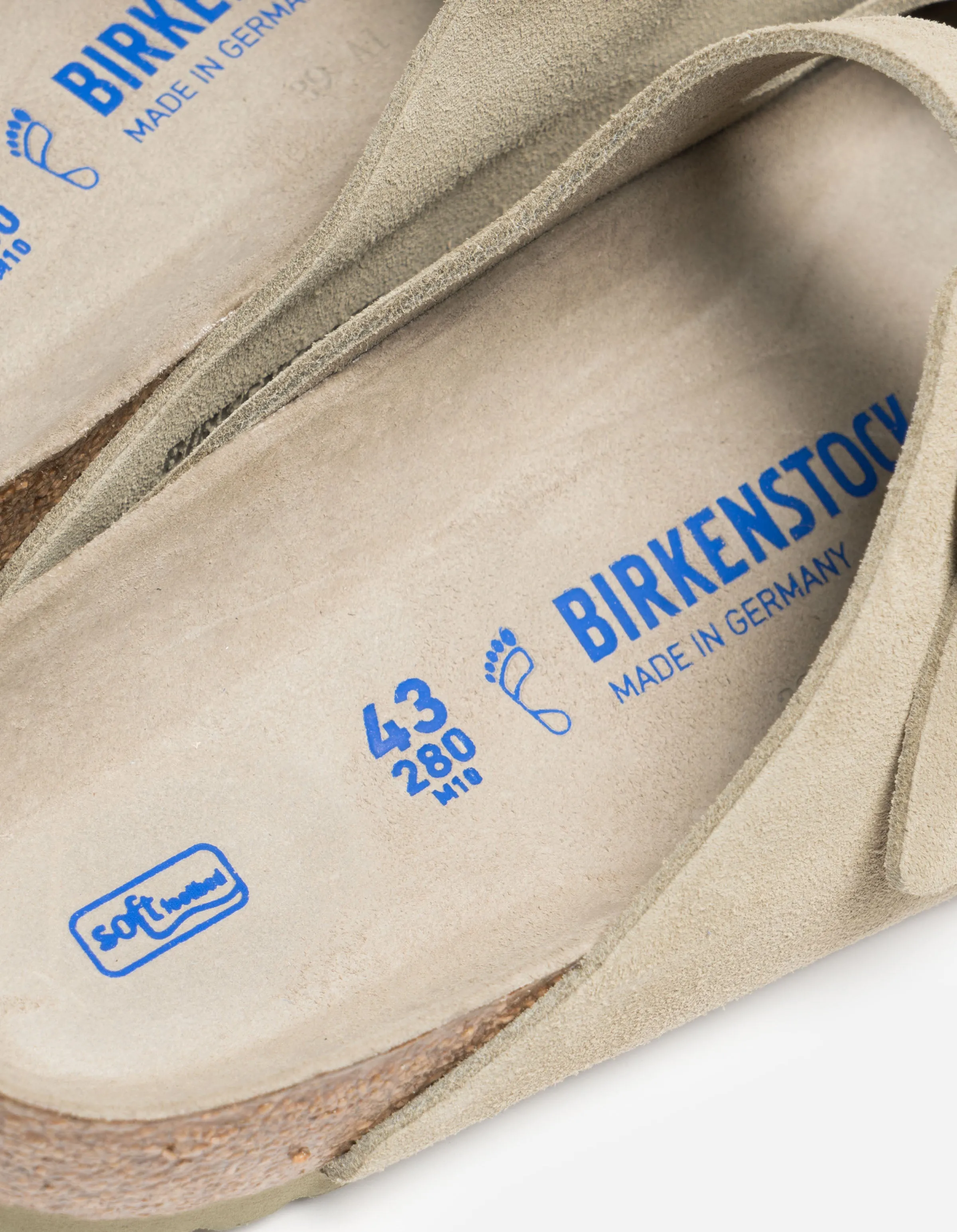 Birkenstock Arizona Soft Footbed Suede Leather Faded Khaki