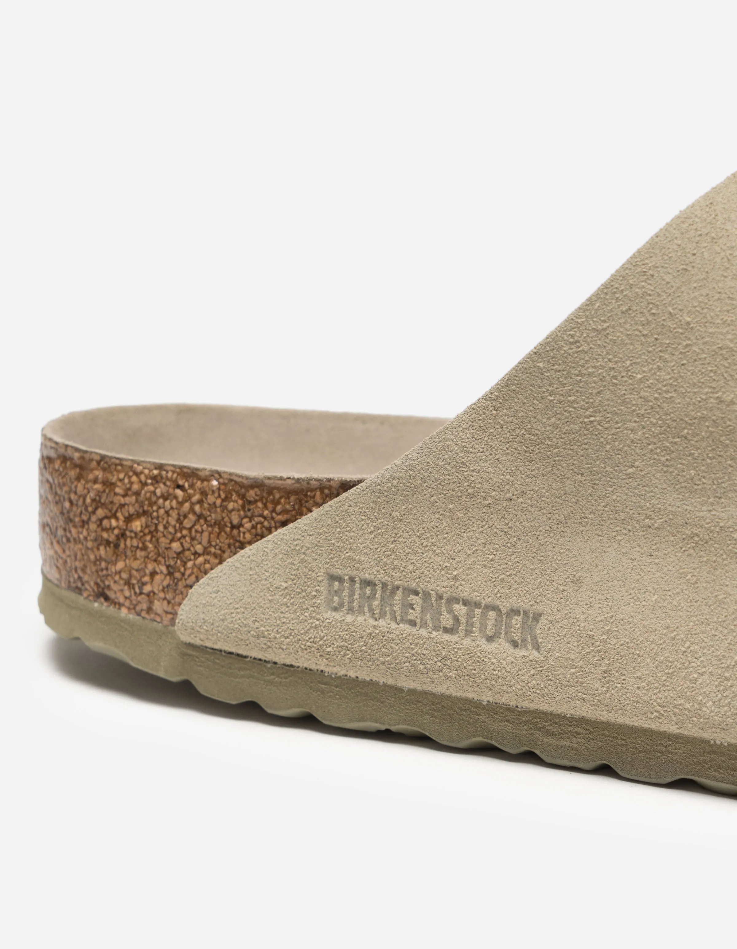 Birkenstock Arizona Soft Footbed Suede Leather Faded Khaki