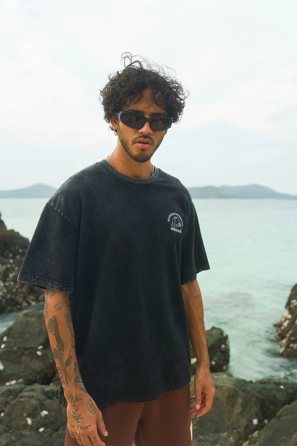 Black Premium Heavyweight Faded Oversized T-shirt