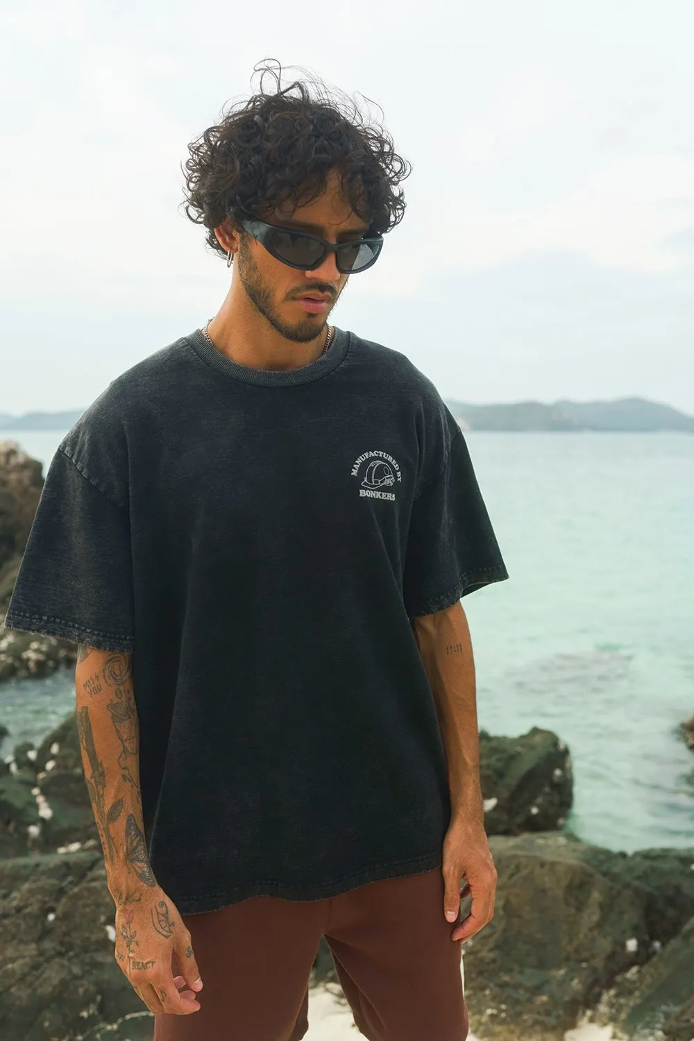 Black Premium Heavyweight Faded Oversized T-shirt