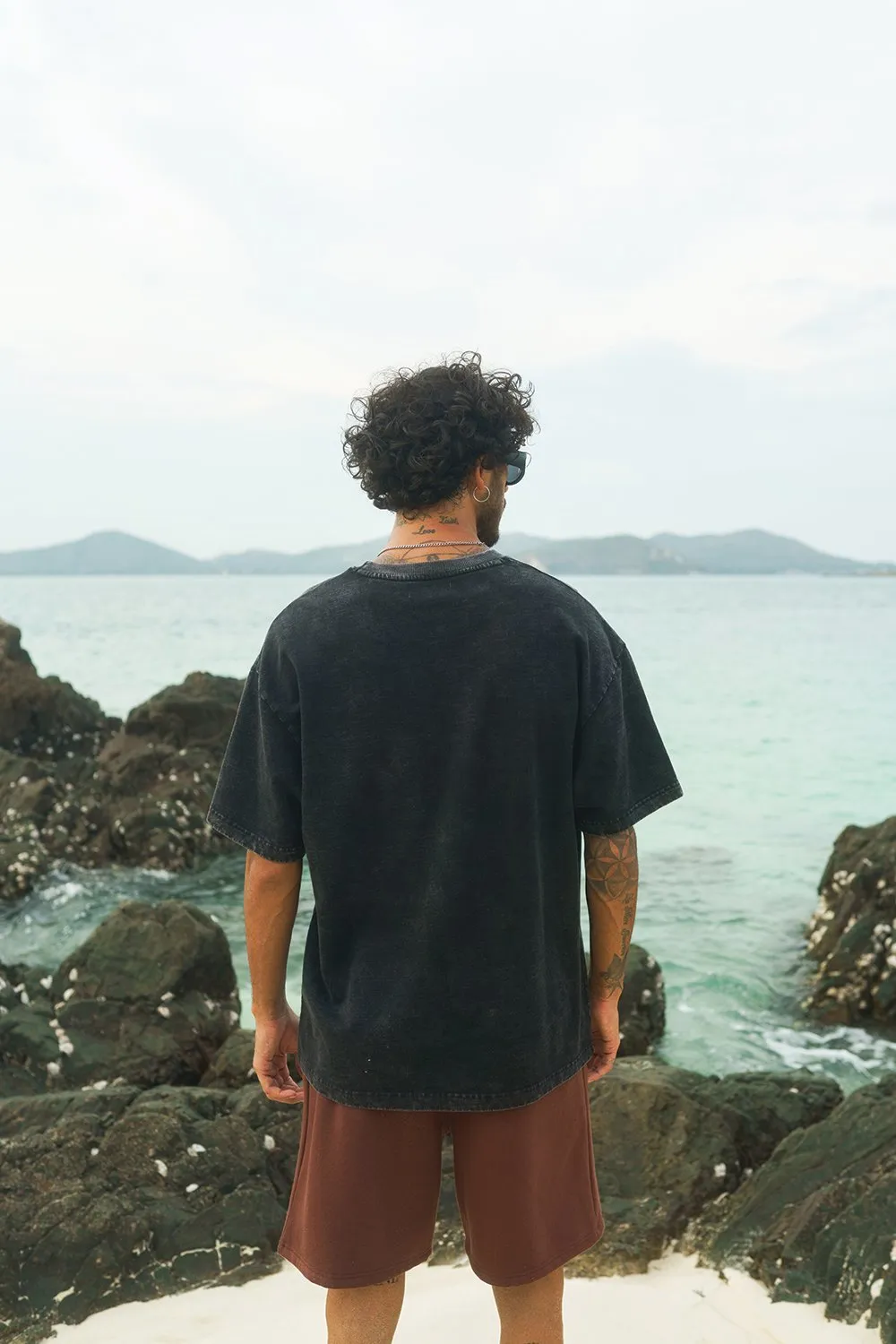 Black Premium Heavyweight Faded Oversized T-shirt