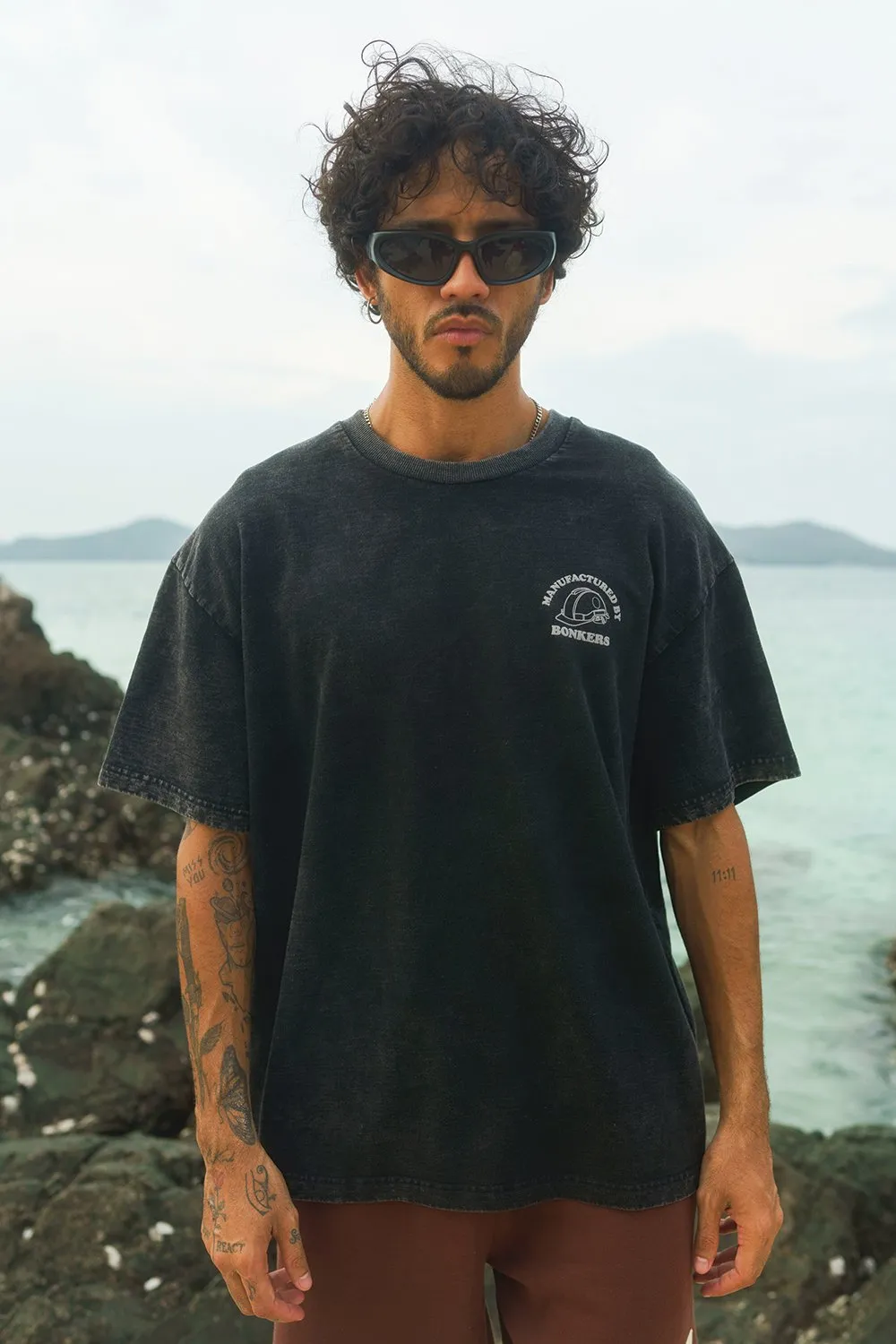 Black Premium Heavyweight Faded Oversized T-shirt