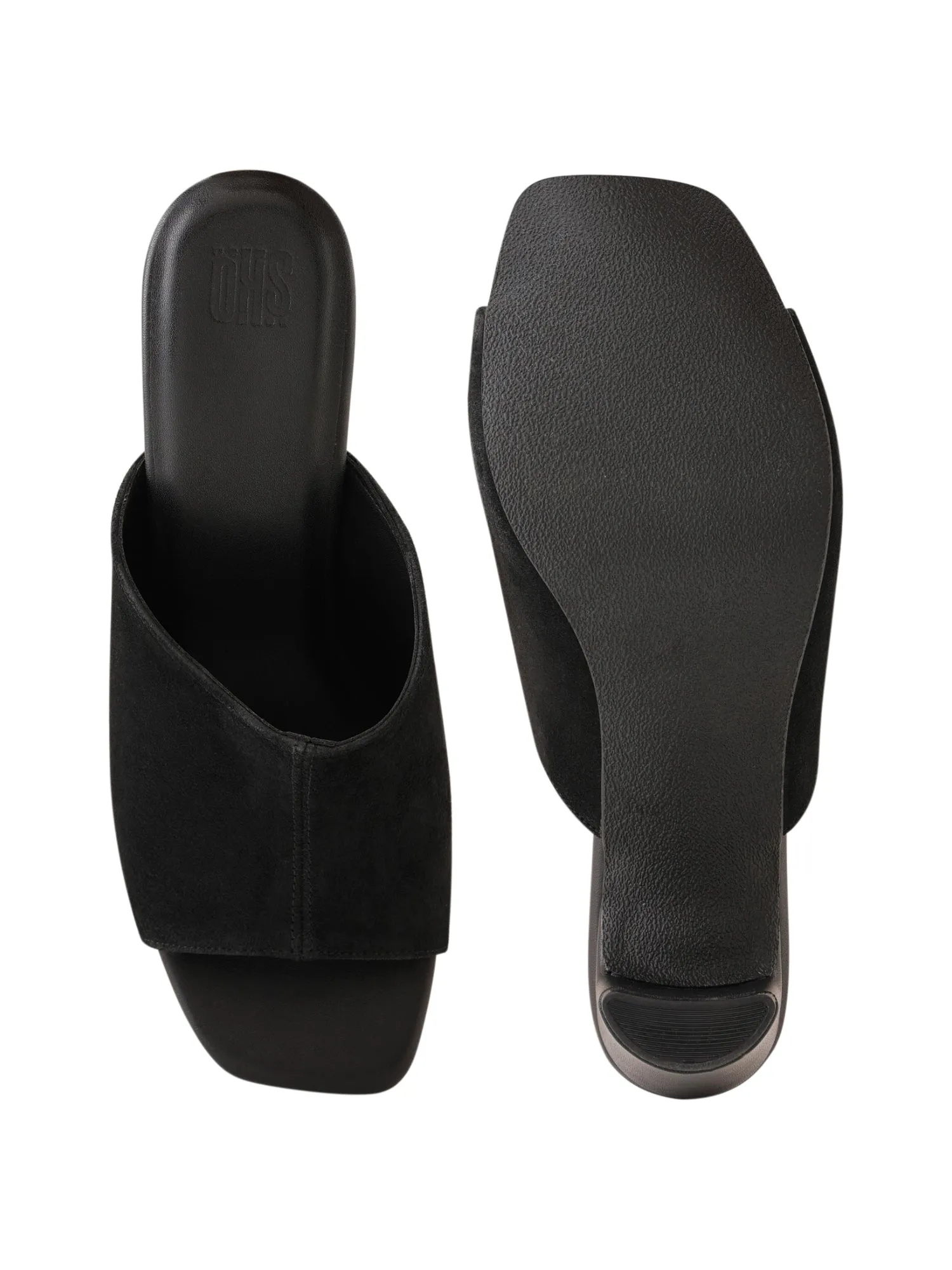 Black Suede Mules For Women