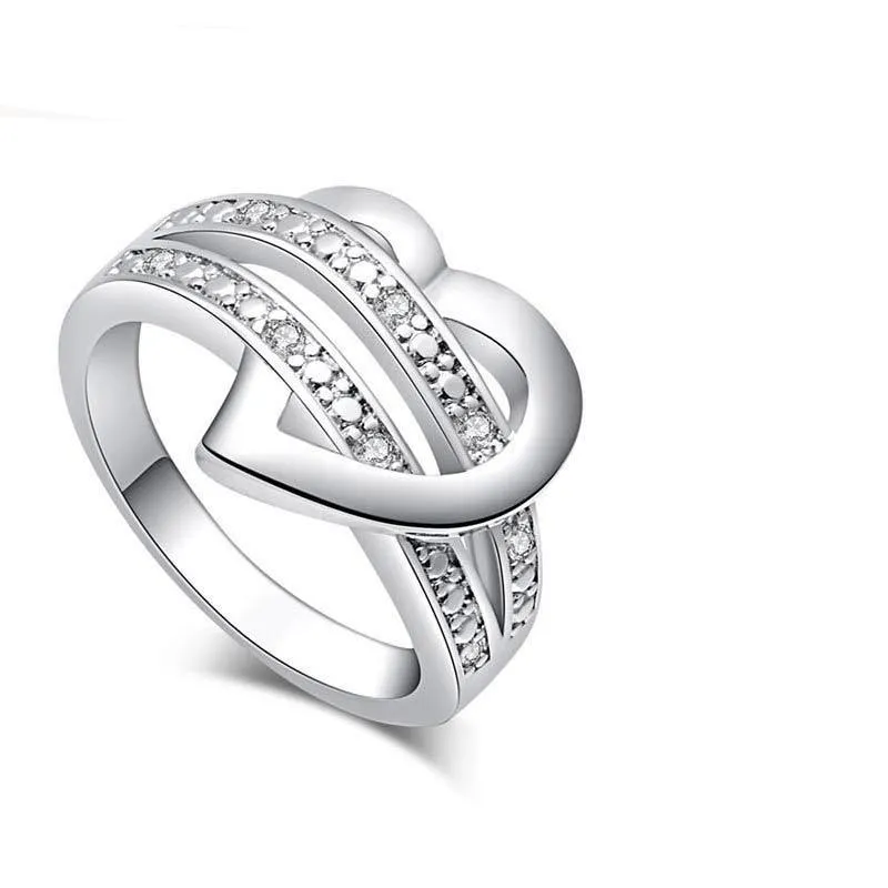 Bling Heart Love Women Wedding Ring